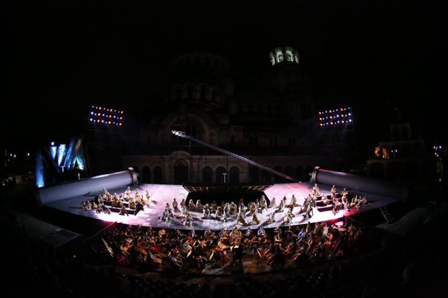 Rehearsals before the premiere of 'Nabucco' of Sofia Opera on the square 'Al. Nevski' in Sofia (23-31 July)