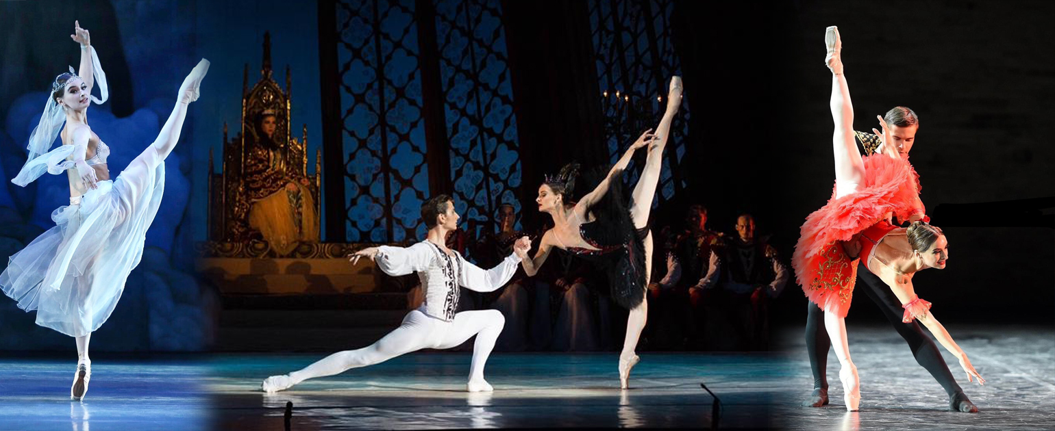 The Ukrainian ballet star Ilona Kravchenko in the role of Odette-Odile on the stage of the Sofia Opera and Ballet