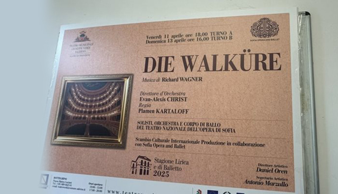 Софийската опера гостува в театър "Джузепе Верди", Салерно, Италия на 11 и 13 април