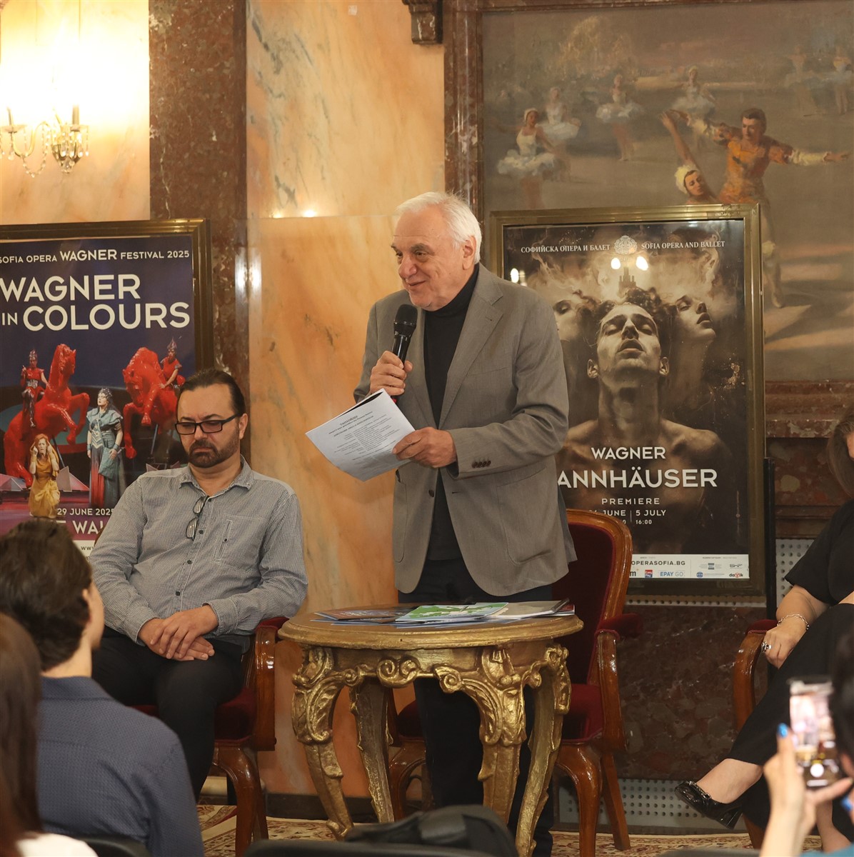 Снимка: Пресконференция по повод премиерата на операта "Танхойзер" от Рихард Вагнер на 26 юни и предстоящия Вагнеров фестивал /26 юни – 5 юли/. 